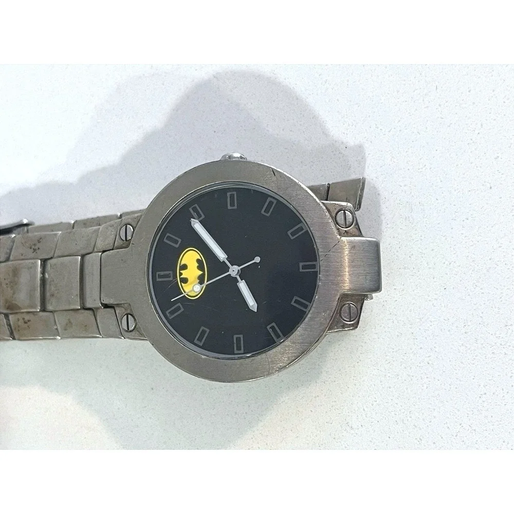 Vintage Fossil Batman Watch Warner Bros Studio Store Rare 2000 Stainless Steel